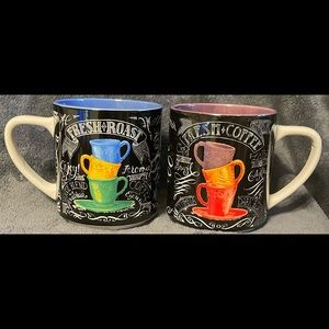 Boston Warehouse Trading Company Paul Brent Coffee/Themed Coffee Mugs Set of 2.